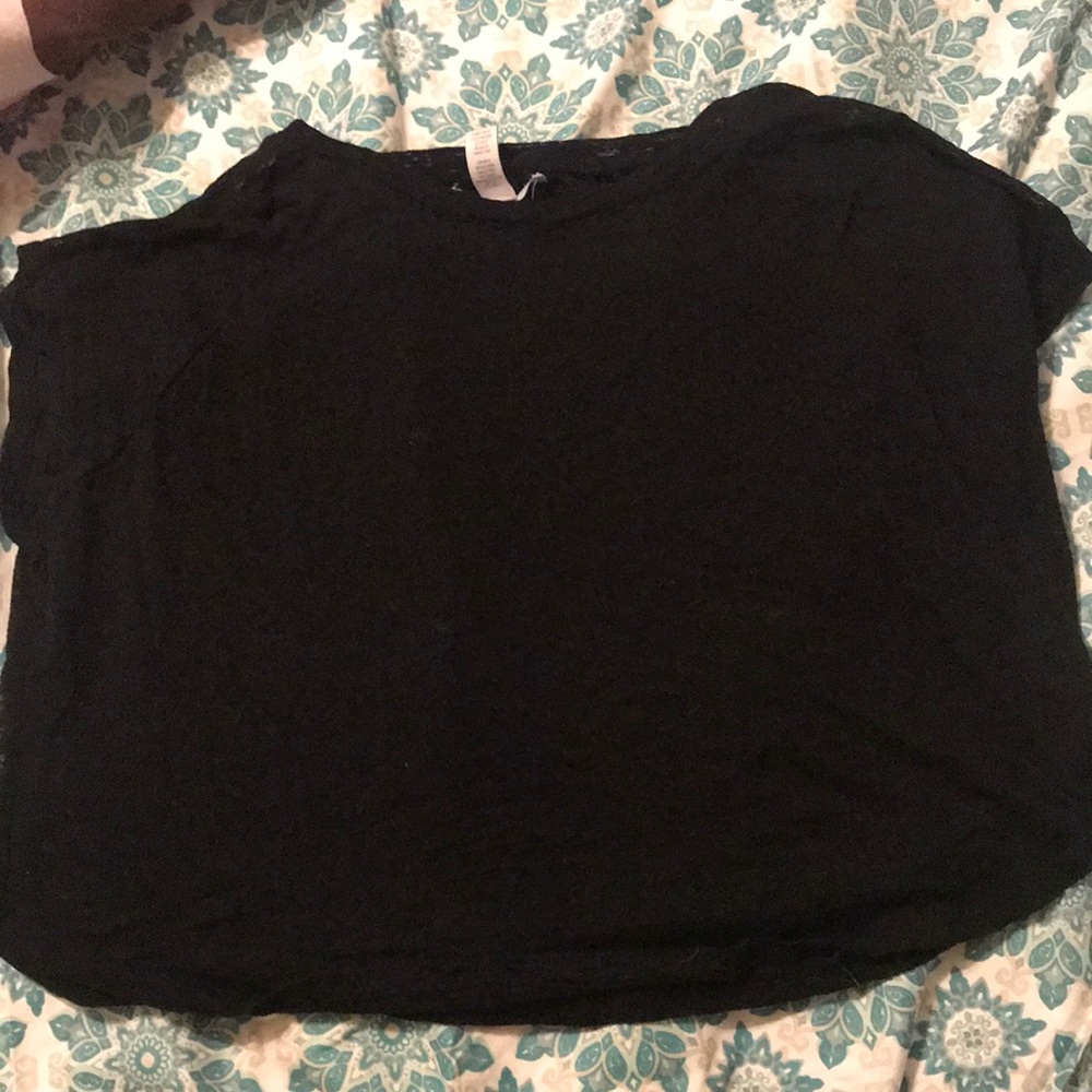 A black see-through crop top
